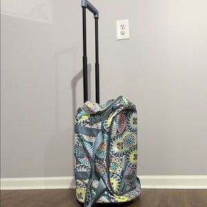 Vera Bradley Blue and Purple Patterned Bag On Wheels